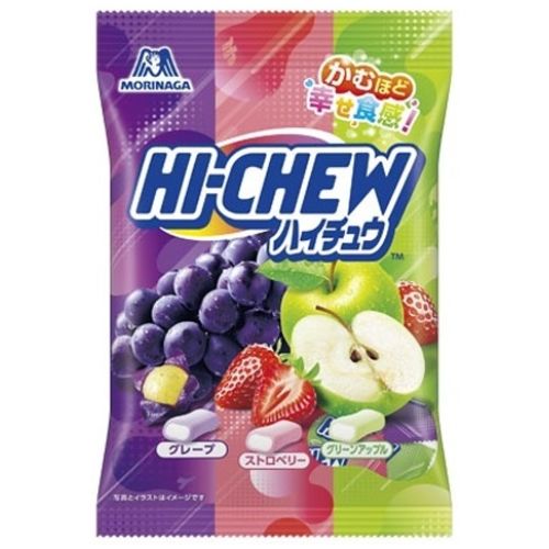 Morinaga Hi Chew Original Assorted Soft Candy Bag (Grape + Strawberry+ Green Apple) 86g