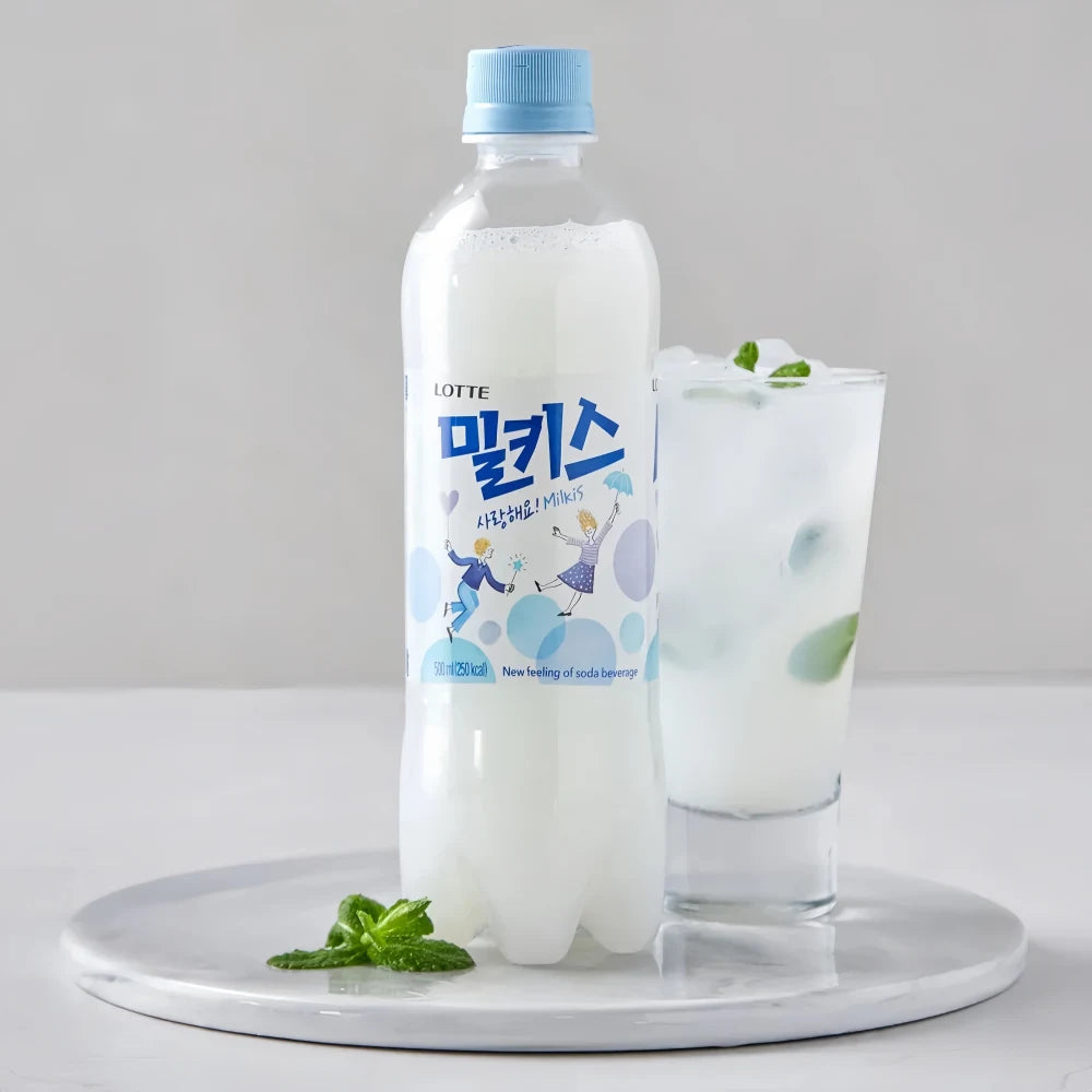 LOTTE Milkis Milk and Yogurt Flavor Soda Beverage 500ml