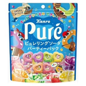 Kanro Pure Gummy Heart Ring Family Pack (Soda Flavor )156g