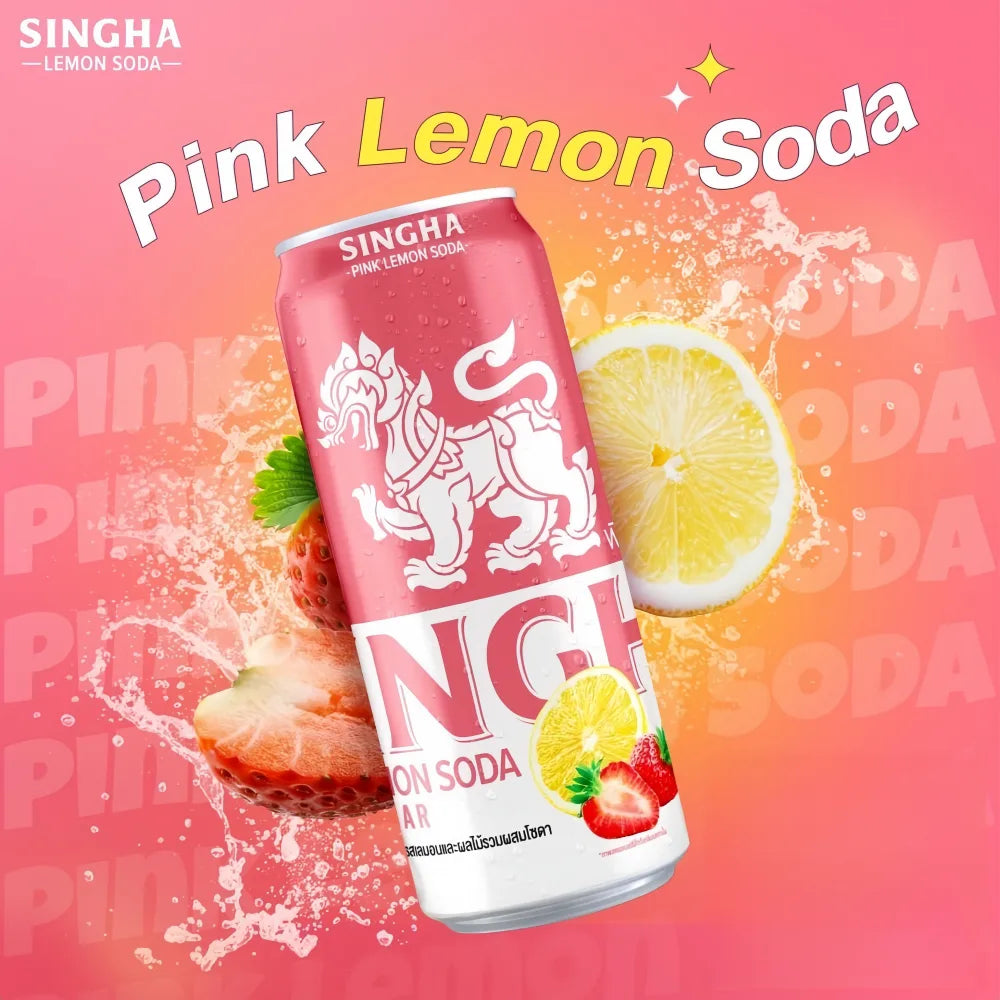SINGHA Zero Sugar Pink Lemon Soda 330ml
