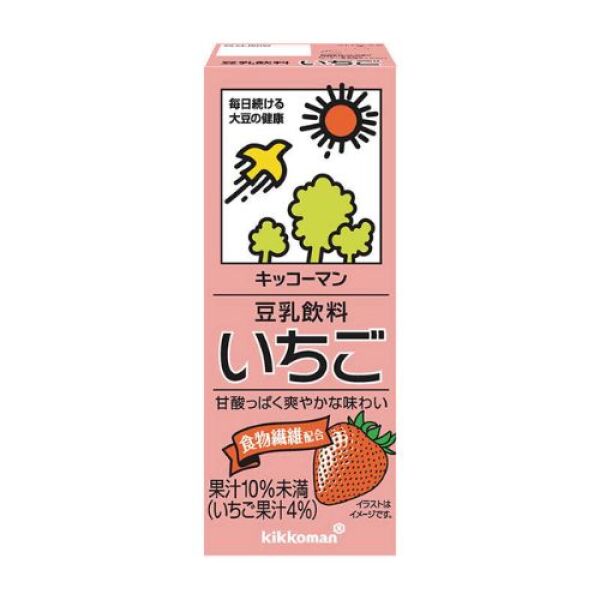 Lait de soja Kikkoman à la fraise (200 ml)