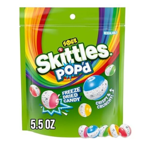 Skittles Sour Pop抎 - Freeze Dried Candy 155g