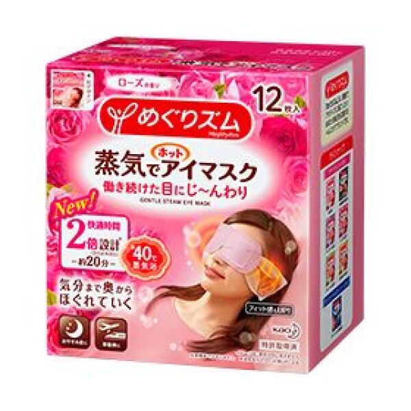 KAO MegRhythm Warm Steam Eye Mask Rose 12 Sheets