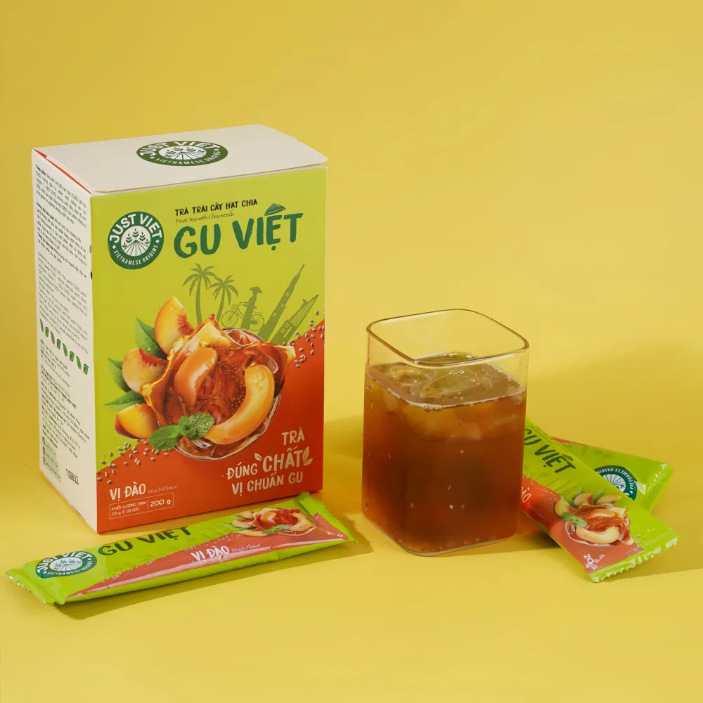 GU VIET Fruit Tea with Chia Seeds Peach Flavor 20g*10
