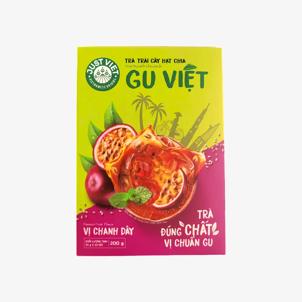 GU VIET Fruit Tea with Chia Seeds Passion Fruit 20g*10