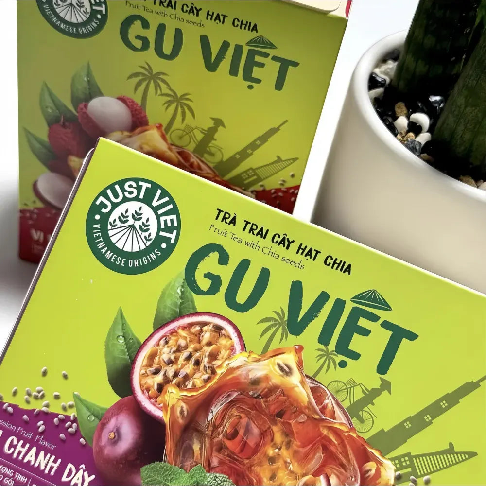 GU VIET Fruit Tea with Chia Seeds Passion Fruit 20g*10