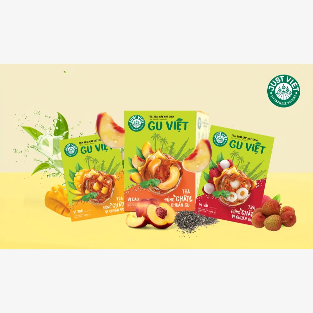 GU VIET Fruit Tea with Chia Seeds Litchi Flavor 20g*10