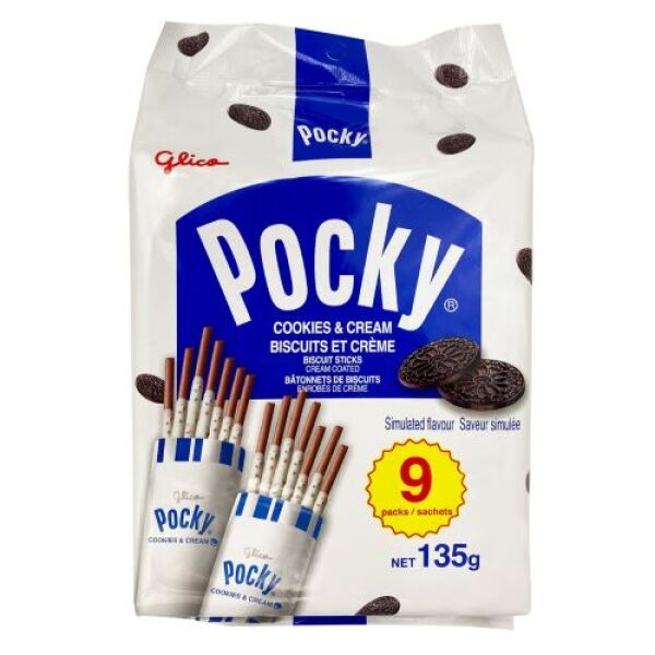 Glico Pocky Cookies & Cream Biscuit Sticks Cream Coated 135g