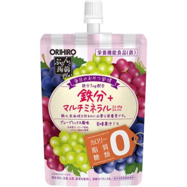 ORIHIRO Konjac Jelly Plus Grape Mix Flavor 130g