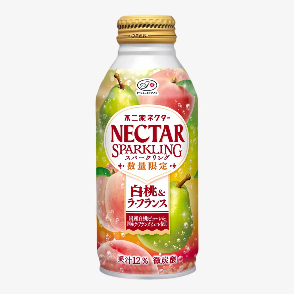 FUJIYA Nectar Peach France Pear Sparkling Soda 380ml