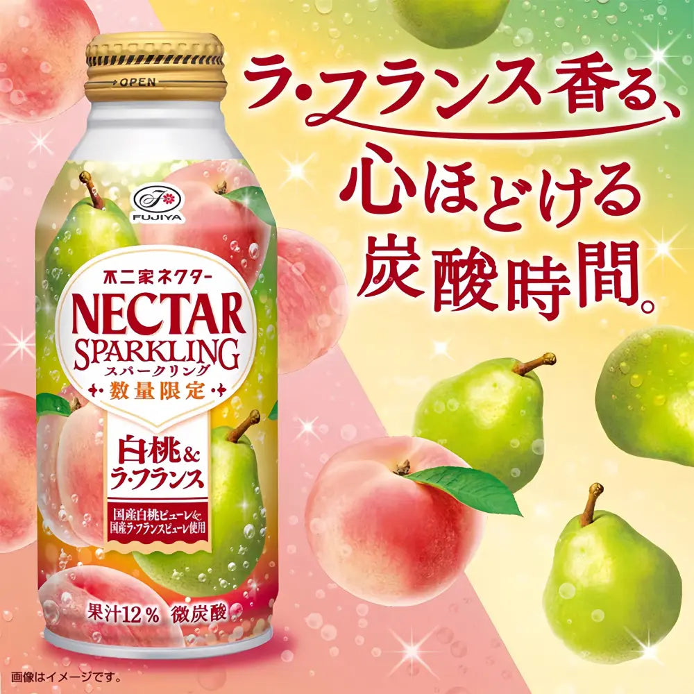 FUJIYA Nectar Peach France Pear Sparkling Soda 380ml