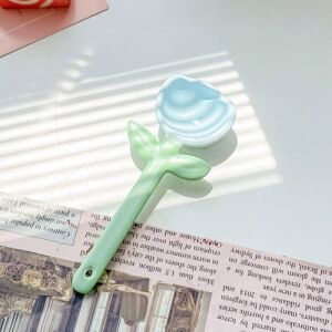 Cuillère tulipe fleur bleue