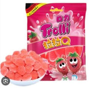 Bonbons gélifiés fruités TROLLI (saveur fraise) 1 sachet de 18 g