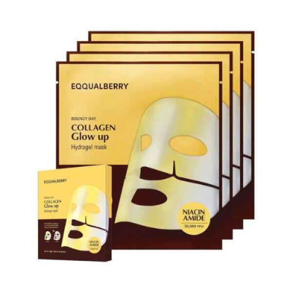 EQQUALBERRY Collagen Glow Up Hydrogel Mask x4