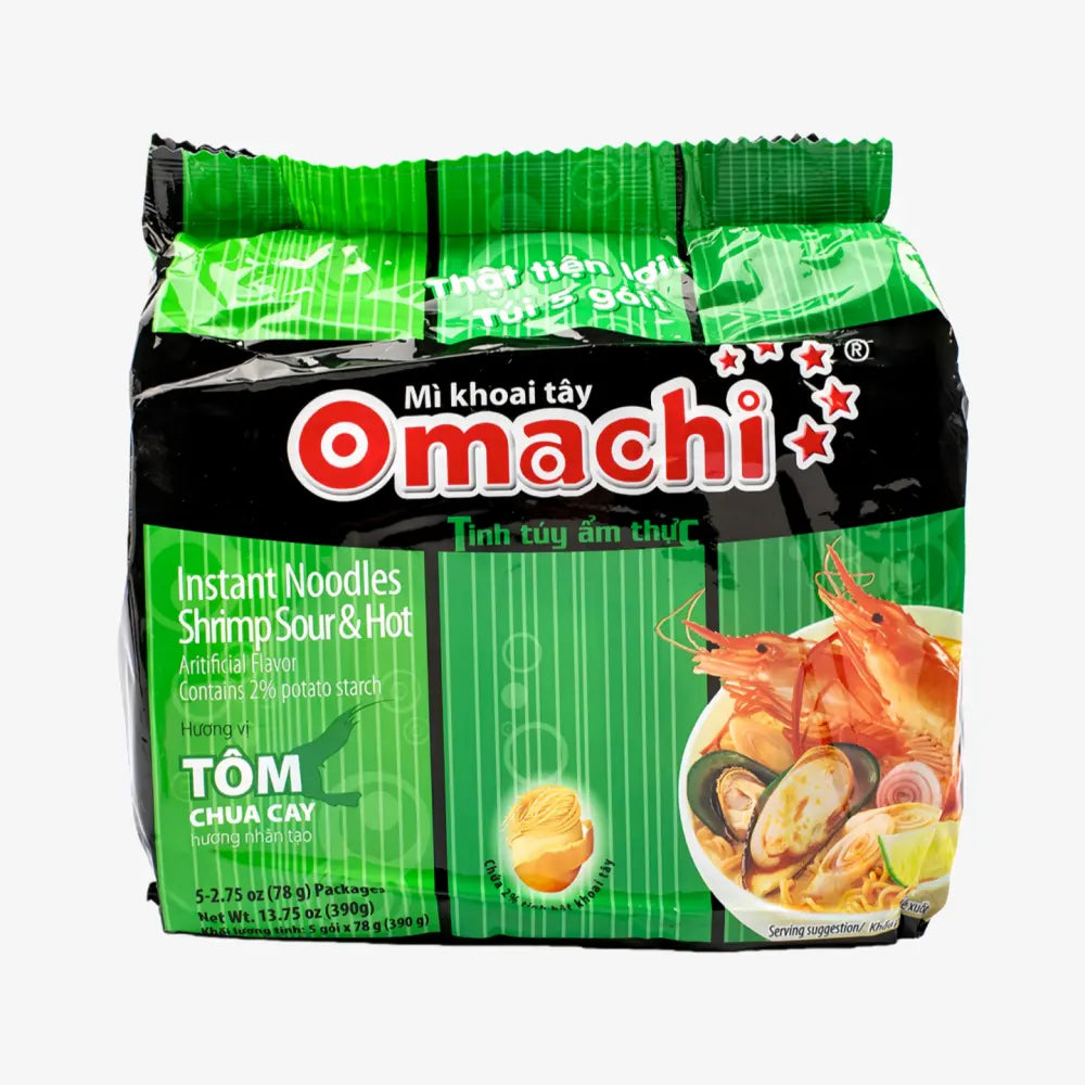 OMACHI Instant Noodles Shrimp Sour & Hot (78g*5)