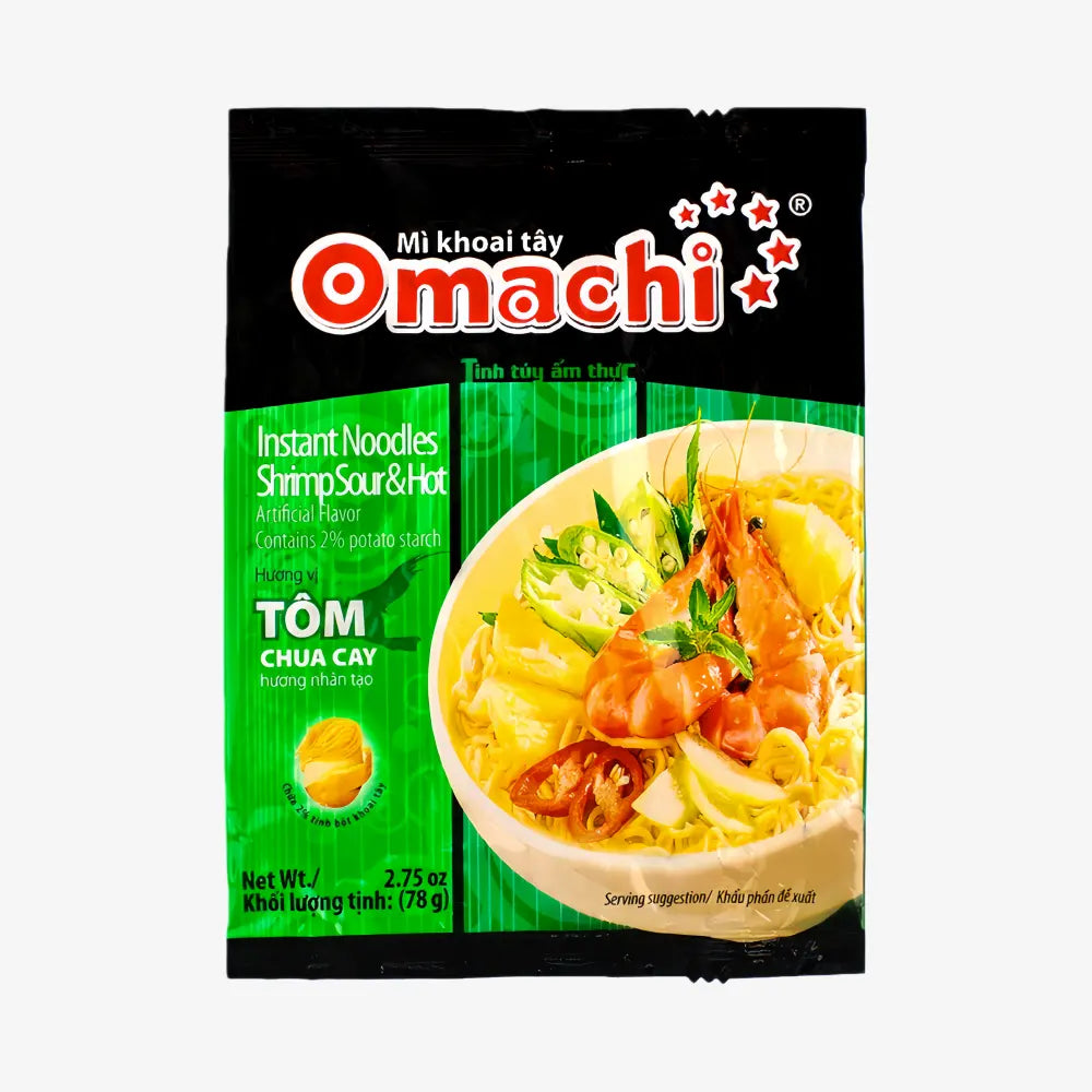 OMACHI Instant Noodles Shrimp Sour & Hot (78g*5)