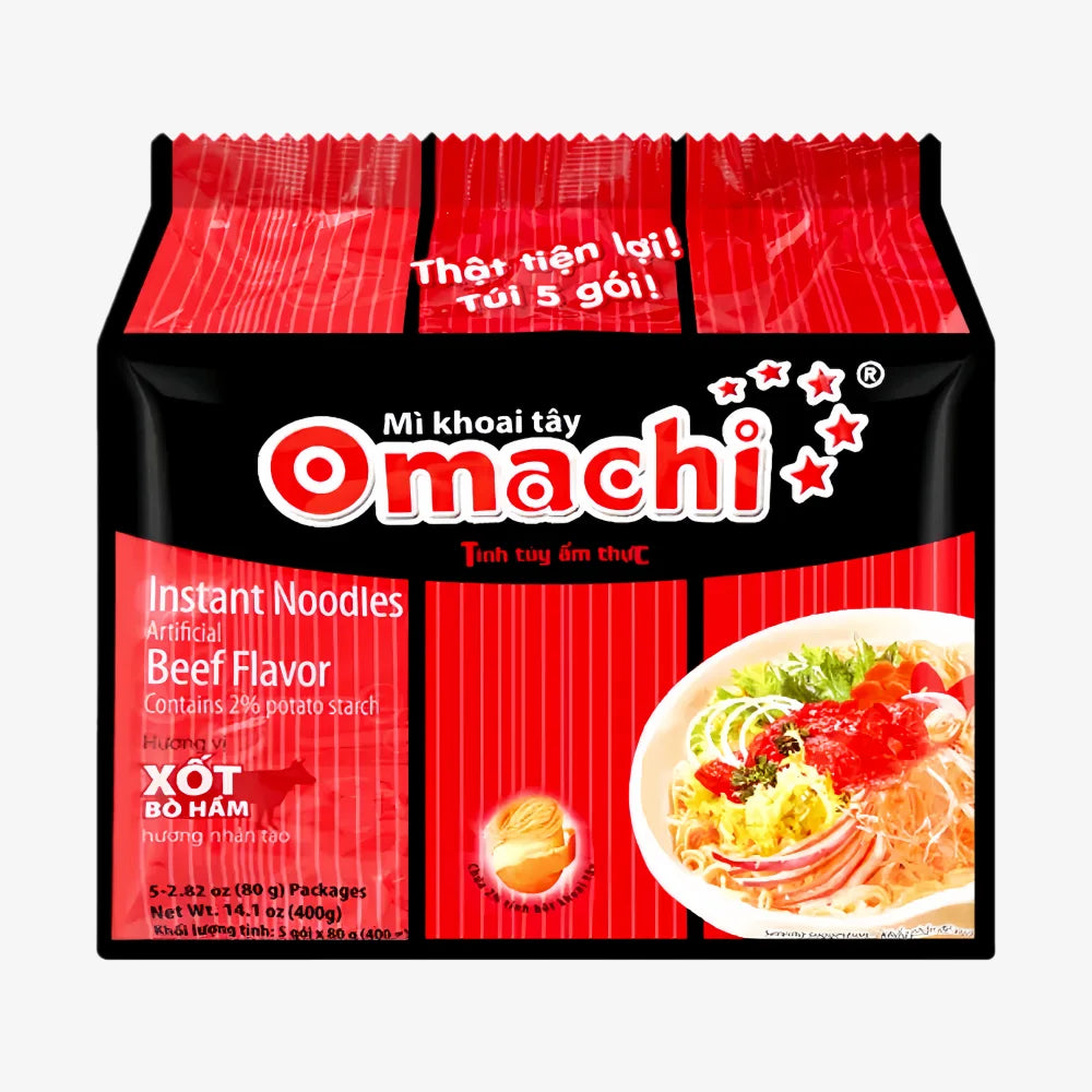 OMACHI Instant Noodles Beef Flavor (80g*5)