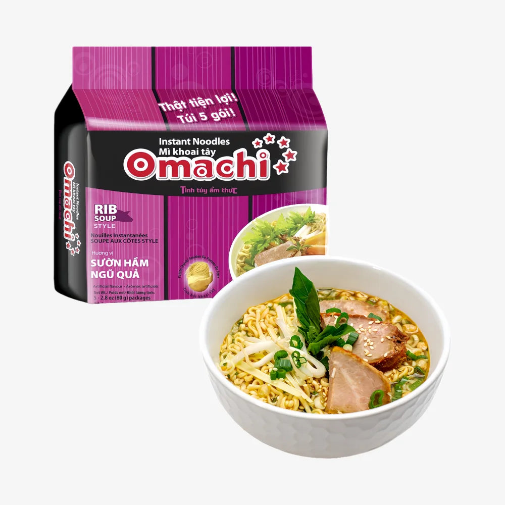 OMACHI Instant Noodles Rib Soup Style (80g*5)