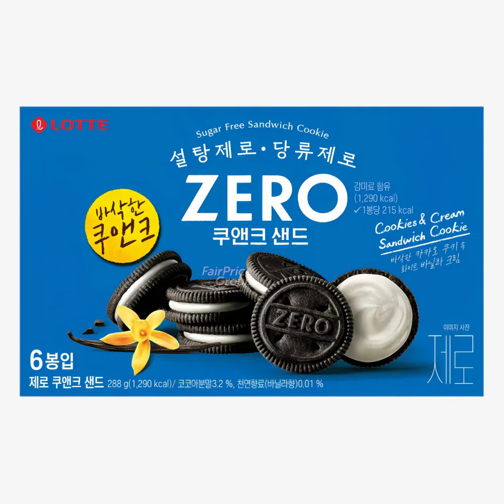 LOTTE Zero Cookies & Cream Sand Cookie 288g