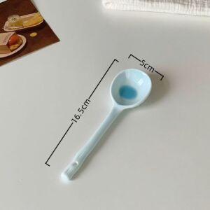 Cute Macaron-colored Ceramic Spoon - Blue