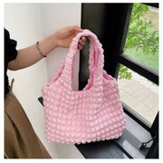 Bubble Quilted Tote Bag - Light Pink