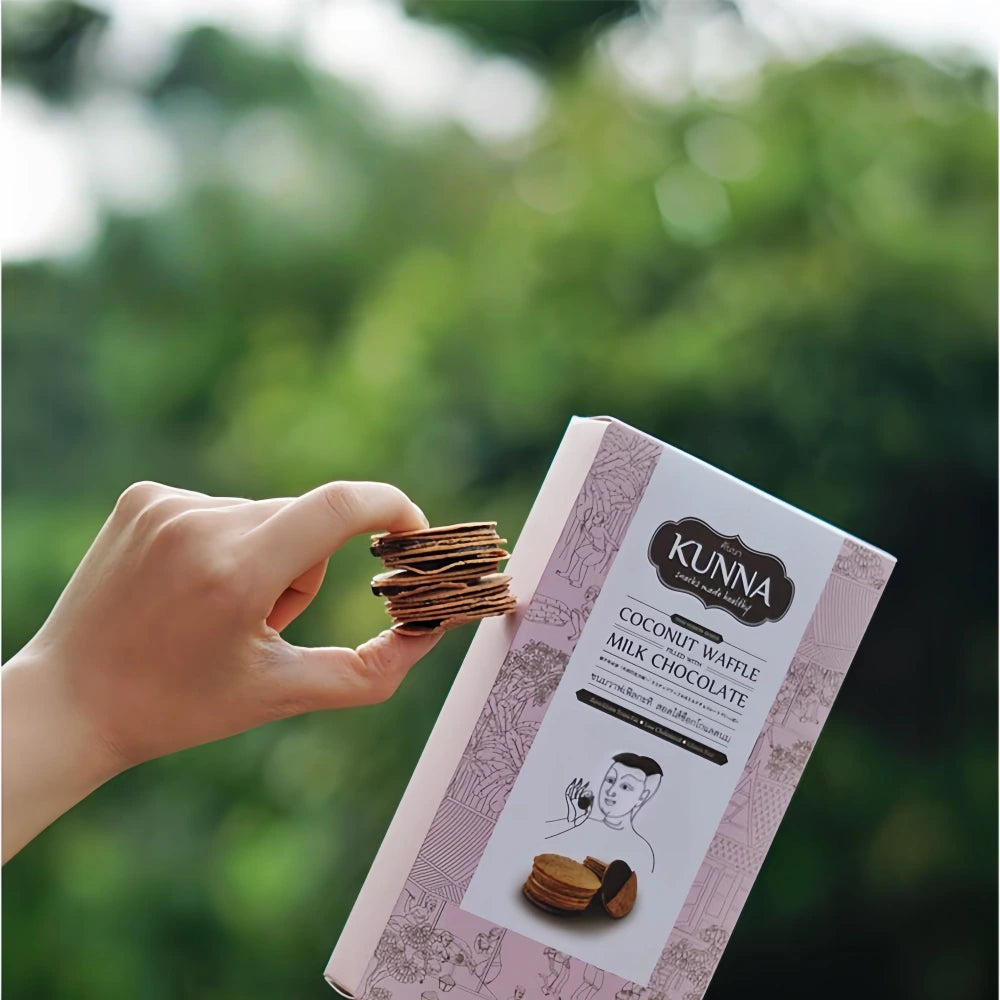 KUNNA Coconut Waffle Filled With Milk Chocolate 90g