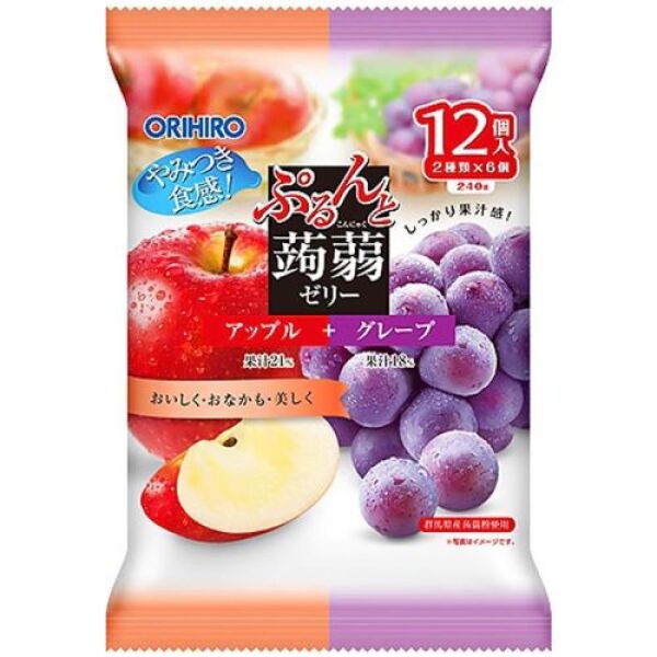 Gelée de konjac ORIHIRO saveur pomme et raisin 20 g x 12