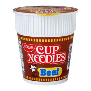 Nouilles instantanées en tasse NISSIN, saveur bœuf, 60 g