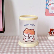 Cute Plastic Pen Holder Yellow Kitty