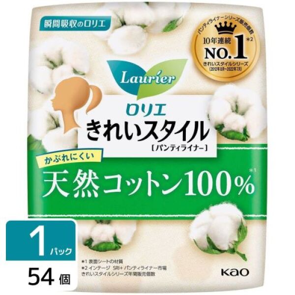 KAO LAURIER Natural Cotton 14cm Sanitary 54pcs_82481