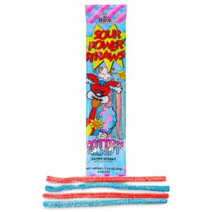 Dorval - Sour Power Straws Cotton Candy 50g