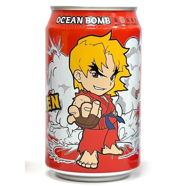 Ocean Bomb Street Fighter Ken Sparkling (White Grape Flavor) 330ml