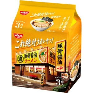 Nissin C'est absolument délicieux ! Sauce soja aux os de porc, paquet de 3 repas