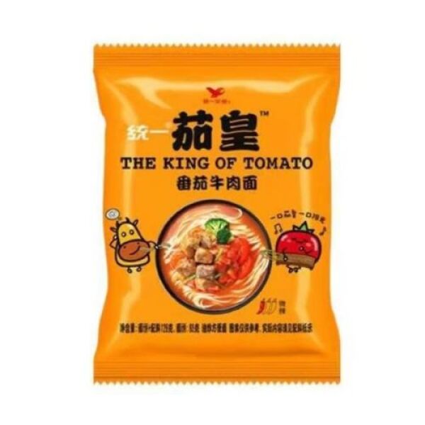 Nouilles instantanées Uni-President, saveur soupe tomate et bœuf, 1 sachet