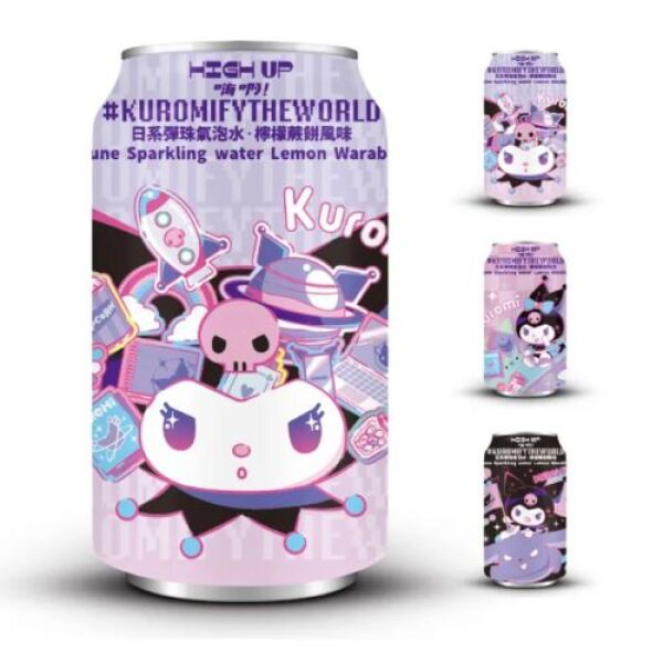 HIGH UP Ramune Sparkling Water Kuromi Lemon Flavor 330ml