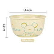 Bear Line Print Pattern Ceramic Bowl 400ml - Beige