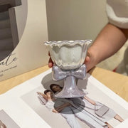 Tasse en céramique laser en forme de nœud papillon en pétale de fleur (PUPPLE)