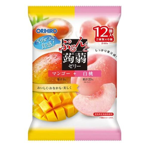 Gelée de konjac ORIHIRO saveur pêche et mangue 240 g