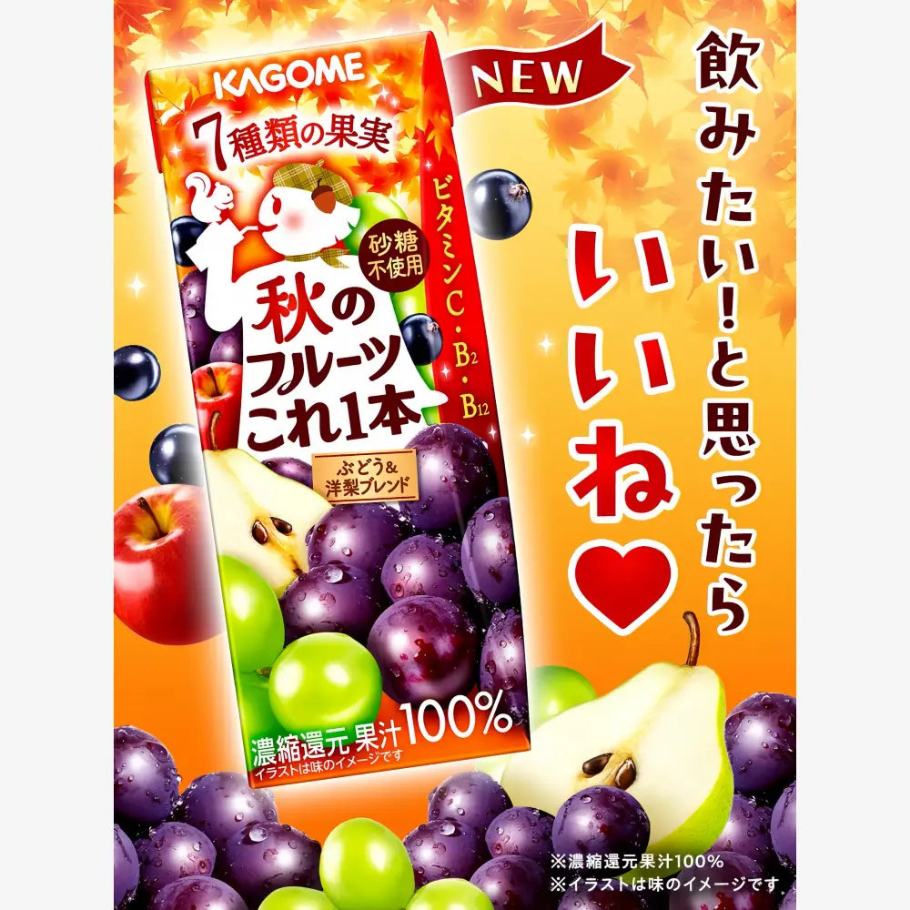 KAGOME Fruit 100 Autumn Mixed Fruit Juice 200ml