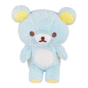 RILAKKUMA Peluche à poils longs bleu sorbet, taille moyenne