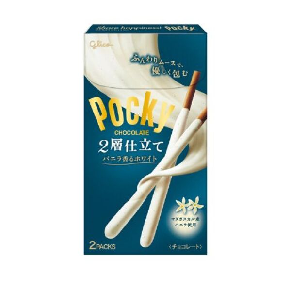 GLICO Pocky 2 Layer Vanilla White Chocolate Biscuit Stick 52g