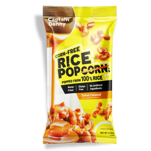 Bouchées de riz Captain Danny Rice Pop - Caramel salé frit à la main 120 g