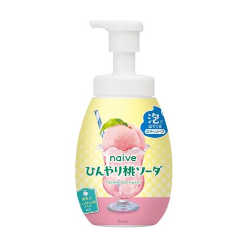 KRACIE Naive Foaming Body Wash Peach Soda 600ml