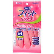 FAMILY Soft Fit Natural Rubber Medium Thickness Gloves M Size Pink