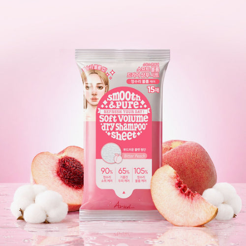 ARIUL Smooth & Pure Cooling Fresh Dry Shampoo Sheet Bitter Peach (15pcs)