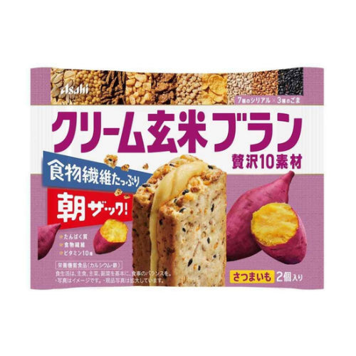 Asahi Cream Genmai Bran: Luxurious 10-Ingredient Blend - Sweet Potato (2 packs)