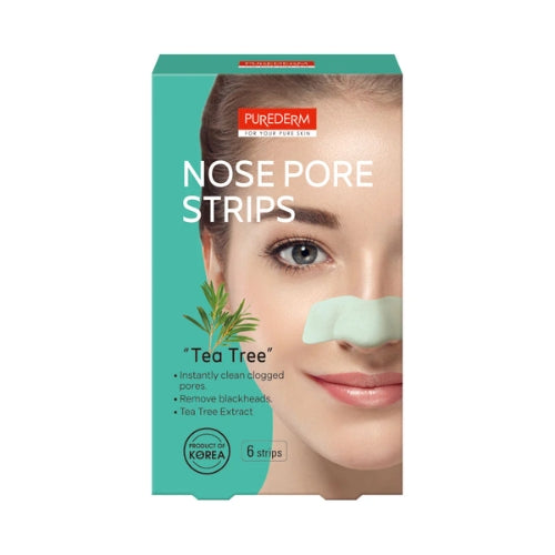 Bandes purifiantes pour les pores du nez PUREDERM à l'arbre à thé (6 bandes)