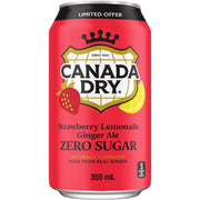 CANADA DRY Strawberry Lemonade Ginger Ale Zero 355ml