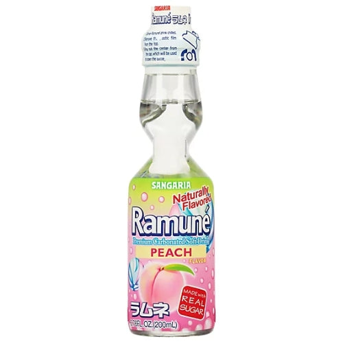 SANGARIA Ramune Drink (Peach Flavor) 200ml