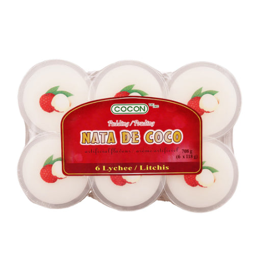COCON Nata De Coco Pudding Lychee Flavor (6 pcs)